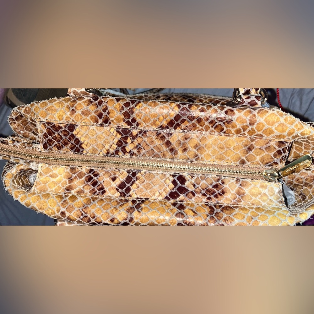 Michael Kors Euc Python-Embossed Leather Handbag - image 5